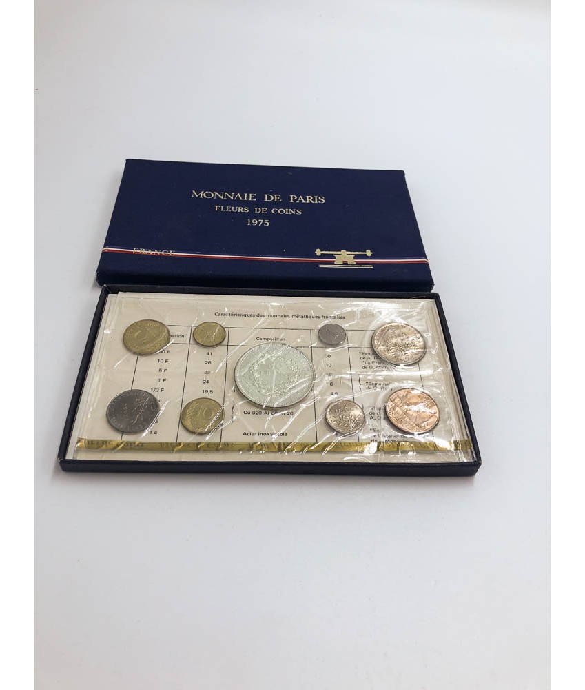 Lot de 9 pièces de collection de monnaies françaises de 1975