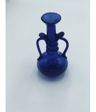 Vase en verre bleu , Art...